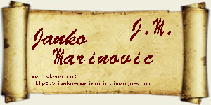 Janko Marinović vizit kartica